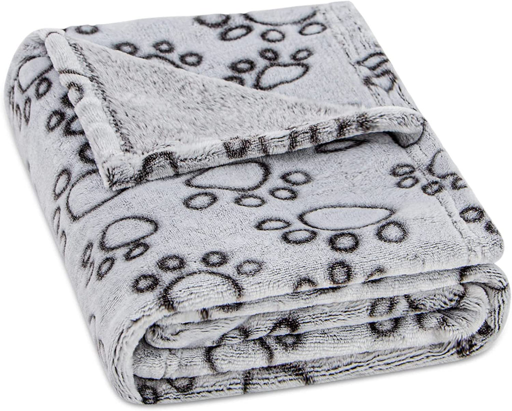 Flannel Paw Print Dog Blanket  Soft & Cozy