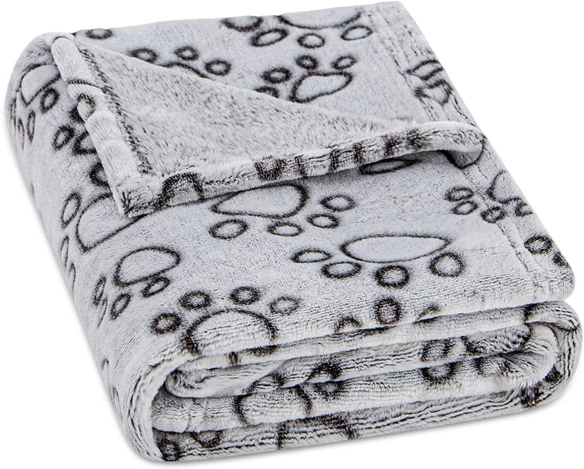 Flannel Paw Print Dog Blanket  Soft & Cozy