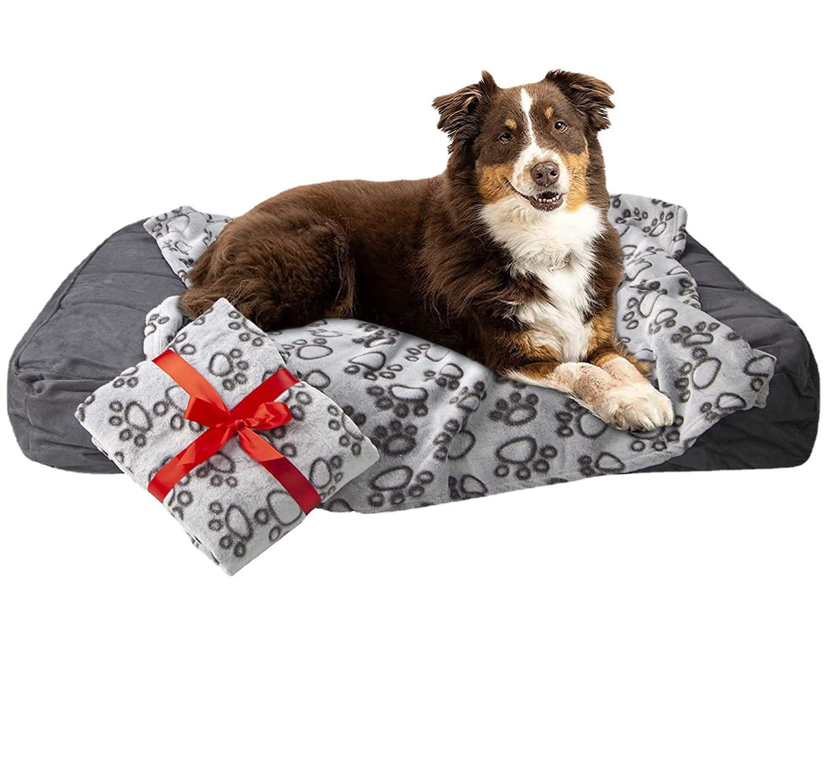 Flannel Paw Print Dog Blanket  Soft & Cozy