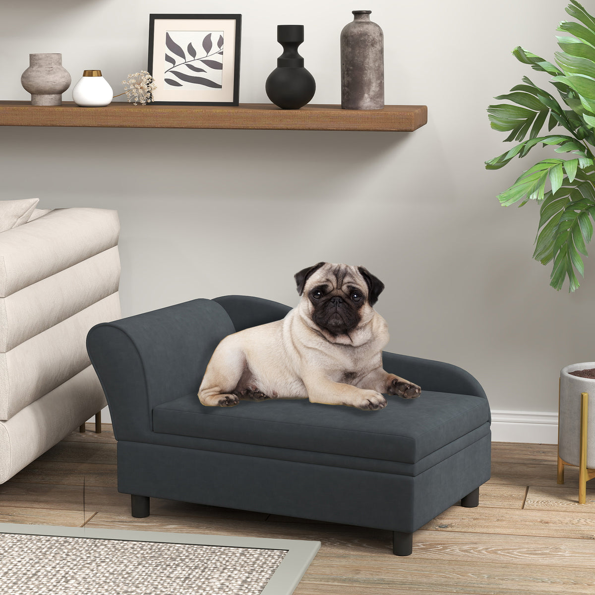 Pet Bed with Hidden Storage Compartment