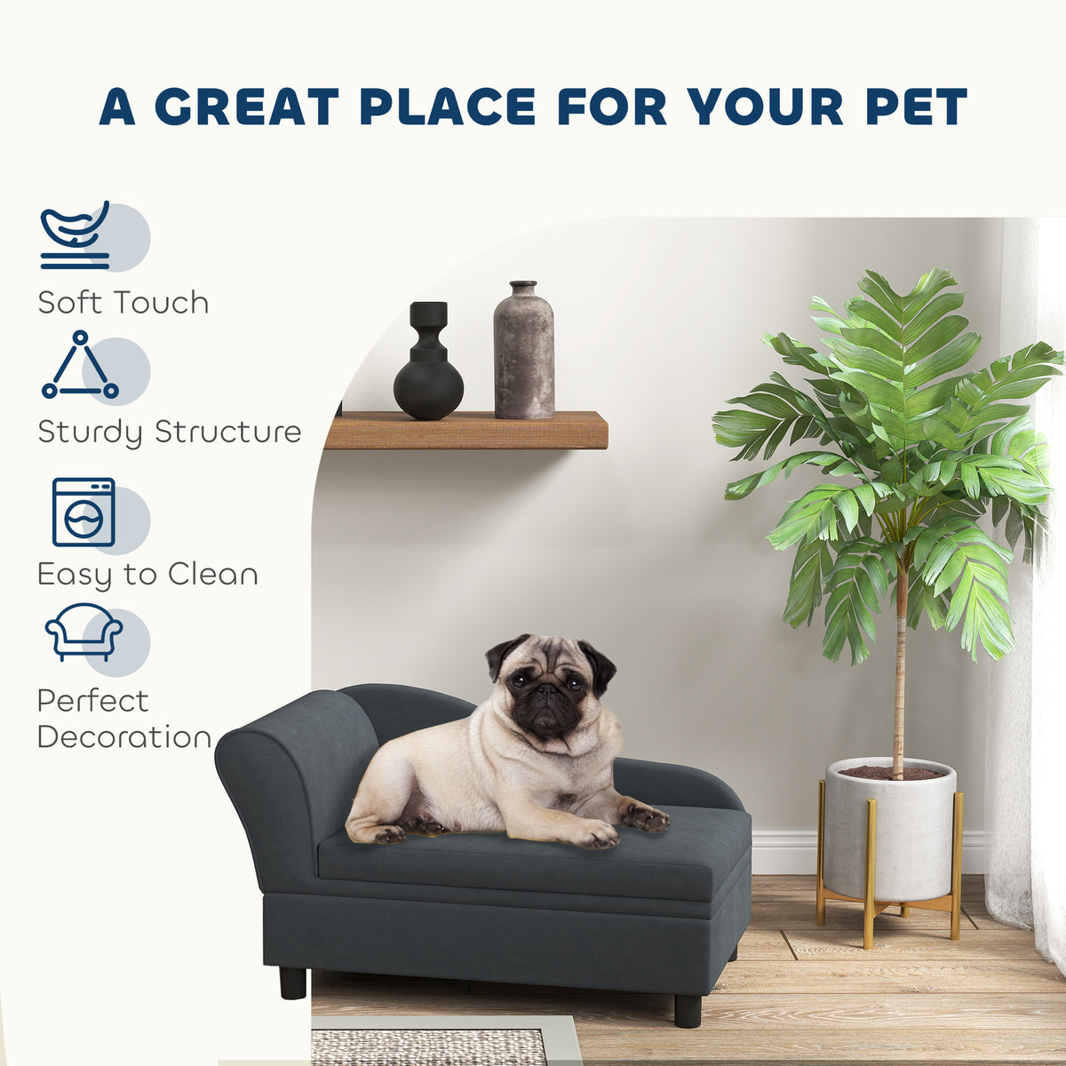 Pet Bed with Hidden Storage Compartment