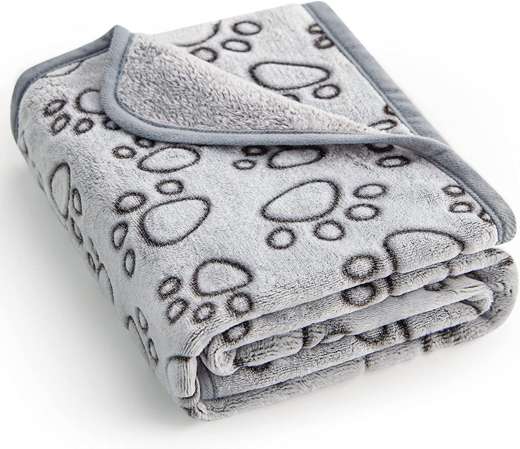Flannel Paw Print Dog Blanket  Soft & Cozy