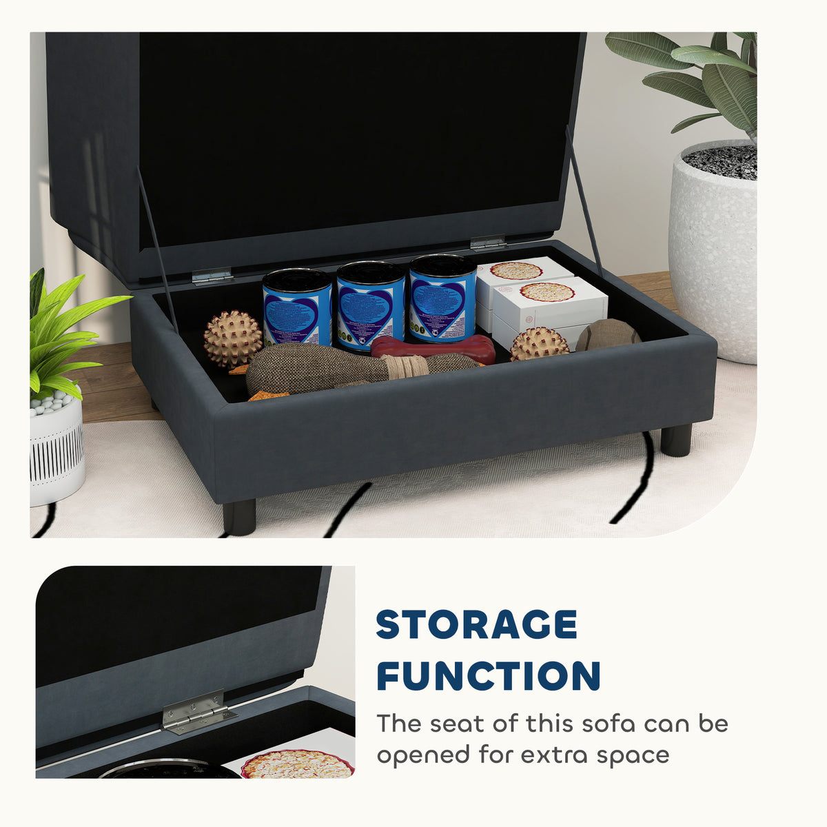 Pet Bed with Hidden Storage Compartment