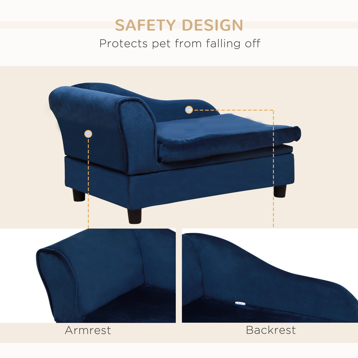 Elevated Pet Couch with Built-In Storage